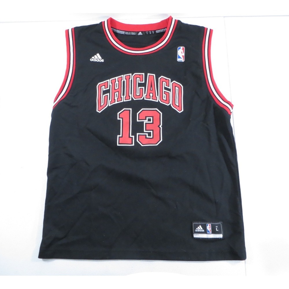 Chicago Bulls Adidas Joakim Noah #13 Black Red NBA Basketball Jersey Youth Large